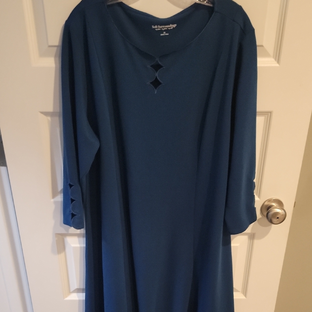 Soft Surroundings Teal Midi Length Dress Size 3X
